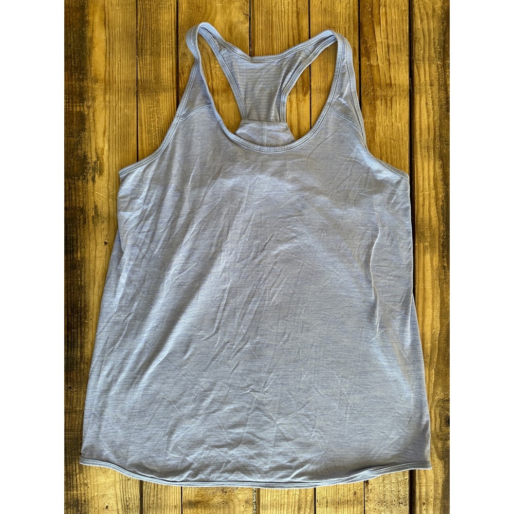 Lululemon Love Revel Tank Top Periwinkle Blue Heathered Twisted Back Size 6